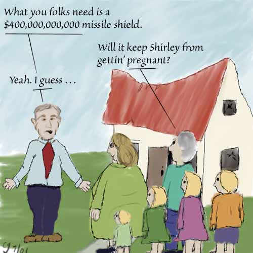 George Bush sells missile shield to America